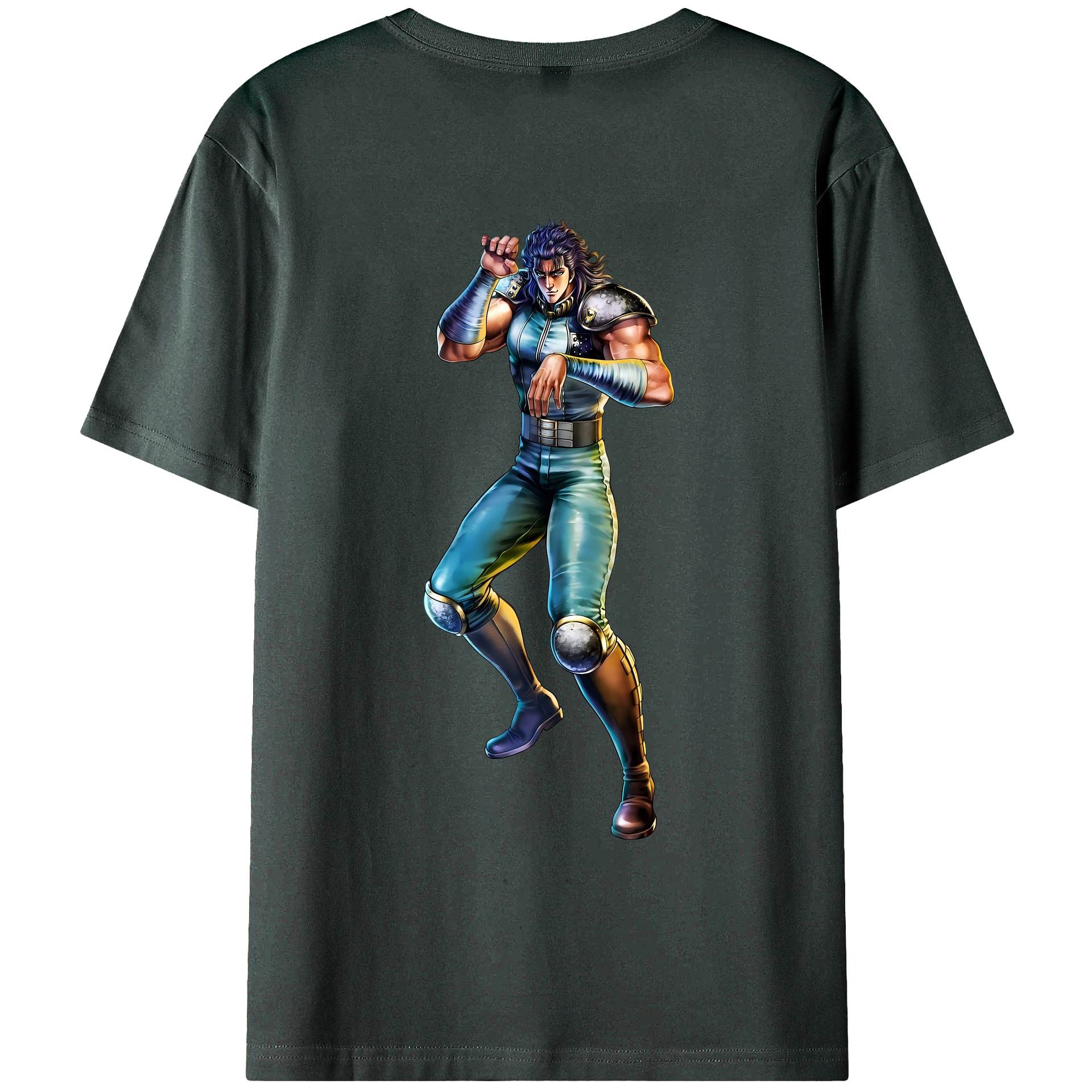 （画像用） 北斗の拳 Fist of the North Star 綿100％ メンズ半袖Tシャツ（バックプリント） 通気性